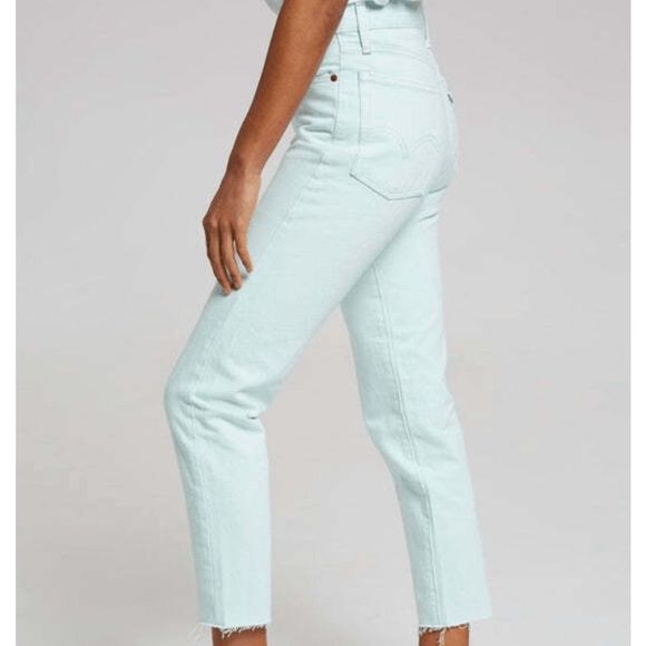 📦 NEW Women’s Size 27 LEVIS Nwt Wedgie Fit High Rise Jeans Mint Blue 228610016 - Picture 2 of 2
